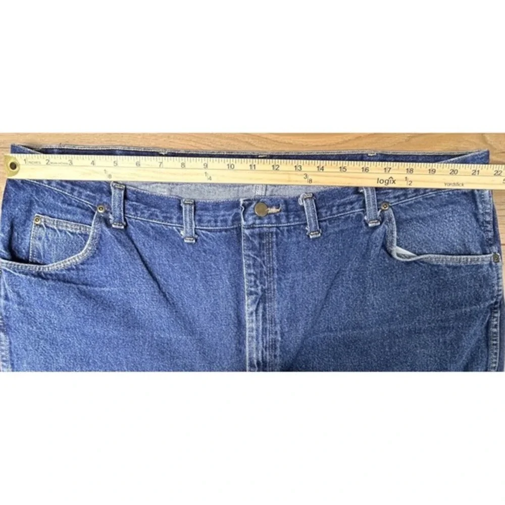 Wrangler Jeans Men 48 X 30 Blue Denim 100% Cotton High Rise Straight Leg Zip Fly